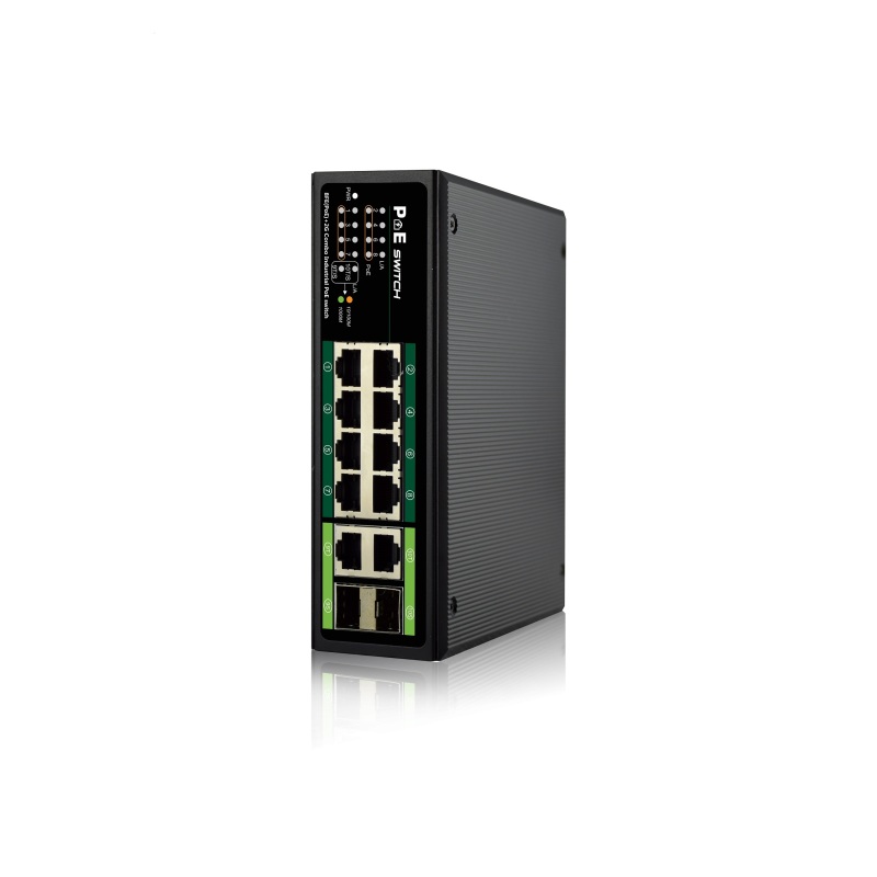 8*10/100Mbps+2G Combo Industrial PoE switch(Support 802.3 af/at Standard)